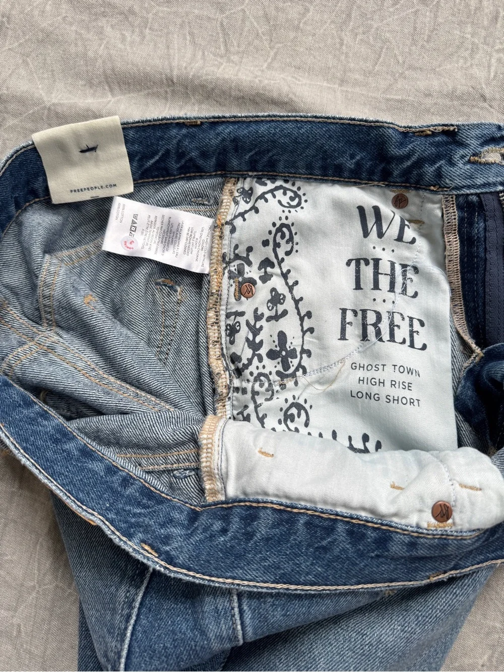 NWT We The Free Bodie Blue Ghost Town High Rise Long Shorts - 26